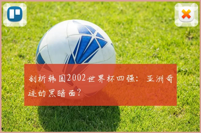 剖析韩国2002世界杯四强:亚洲奇迹的黑暗面?